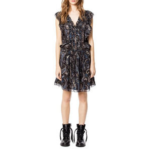 Zadig & Voltaire Sleeveless Mini Ruffle Dress Black M